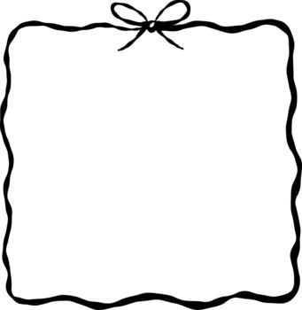 A softly uneven square border formed with flowing lines and a small bow placed at the top center offering a simple charming design ideal for Christmas themed layouts vector