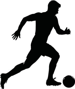 Dynamic silhouette of an athlete in full stride capturing the essence of speed and movement vector