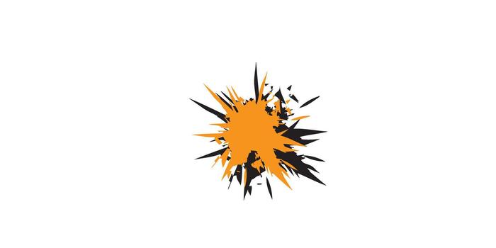 Abstract Orange and Black Burst with Spiky Jagged and Dynamic Elements. vector