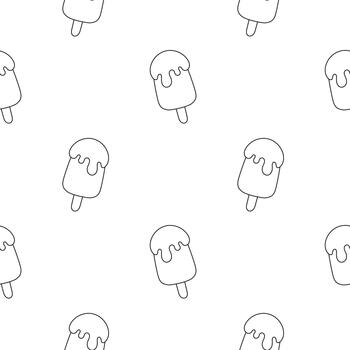 hand drawn seamless pattern of ice cream 7 vector
