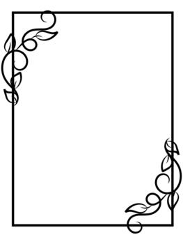 negro ornamental frontera vertical marco con remolino y hoja modelo dibujo ilustración vector