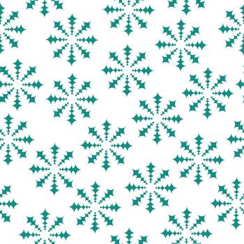 Seamless abstract pattern with geometric shapes in the form of emerald snowflakes vector