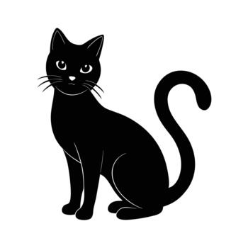 Dramatic shadow cat pose using bold silhouettes for strong visual impact in multiple graphic design projects vector