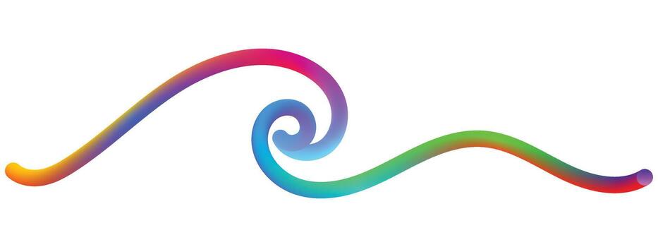 Abstract Gradient Spiral Wavy Line Colorful Element vector