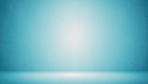 Soft Blue green Studio Background with Light Gradient, Smooth Wall Texture, and Empty Floor Space photo