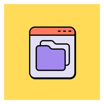 copy file folder icon in neo brutalism style vector
