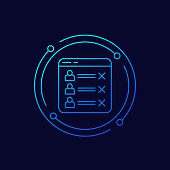 blocked users list icon, linear design vector