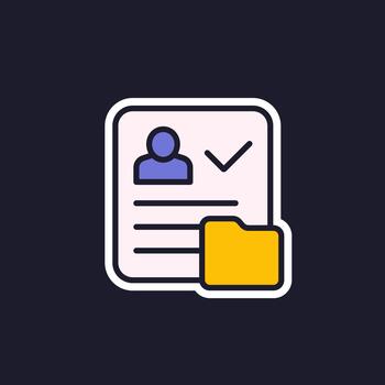 personal datos icono con carpeta, resumido diseño vector