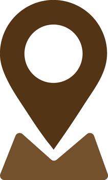 marrón mapa puntero icono para ubicación navegación y viaje aplicaciones vector