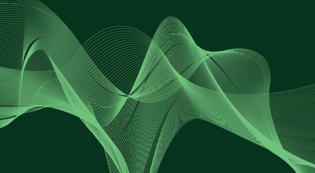 Blend Wavy Background Green Cyan Color Curved Abstract Design vector