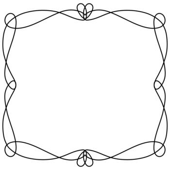 Calligraphic flourish frame border with elegant loops vector