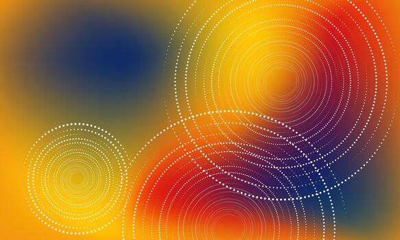 Abstract circles on a vibrant gradient background. vector