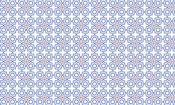 Intricate Geometric Pattern with Star and Circle Motifs. vector