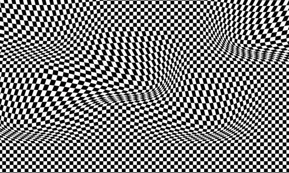 Abstract Checkered Pattern with Distorted Perspective. vector