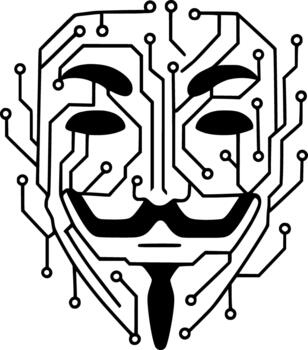 circuito máscara silueta icono en mínimo monocromo estilo. circuito, electrónica, tecnología, junta, digital, icono vector