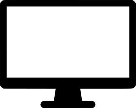 minimalista negro silueta de pantalla ancha monitor en blanco antecedentes. monitor, pantalla, mostrar, tecnología, computadora, icono vector