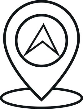 A map pin with an arrow pointing to it vector