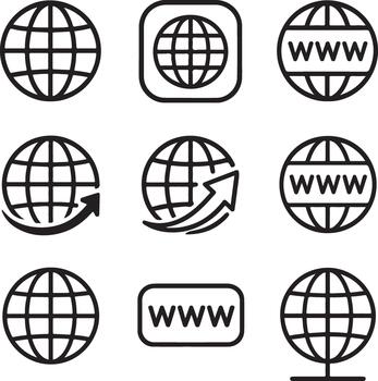 conjunto de Internet y global red íconos para sitio web o gráfico diseño vector