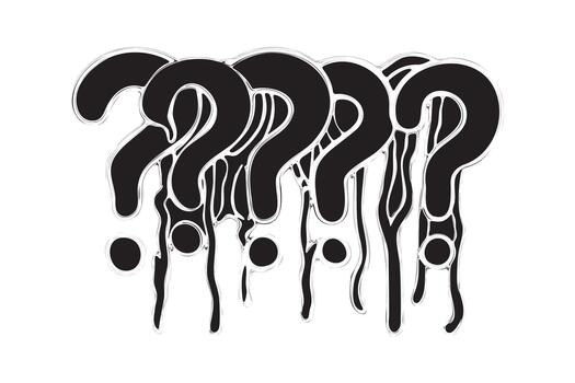 grupo de goteo pregunta marcas con diferente colores ilustración vector