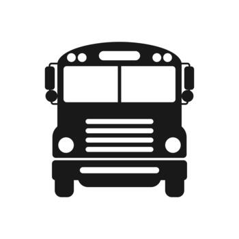 Front View of School Bus Icon vector