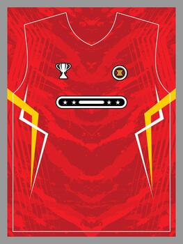 Dynamic Red Soccer Jersey Template with Emblems vector