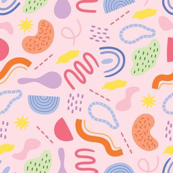 Delightful Seamless Pattern Featuring Colorful Kid Scrabbles, Creating A Playful And Educational Design vector