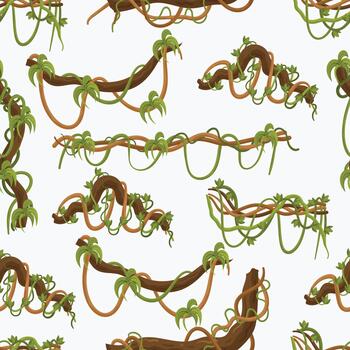 Seamless Liana Pattern, Intertwining Vines Create An Organic And Soothing Tile Design, Perfect For Nature-themed Project vector