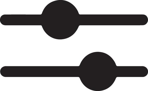 Settings Slider Icon Black Minimal Control Bar UI Adjustment Symbol Illustration vector