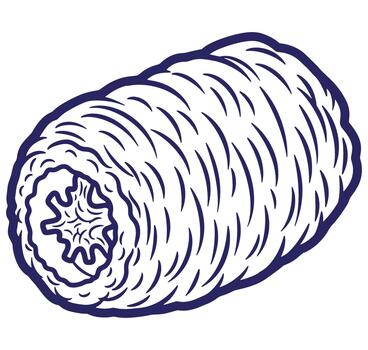 Illustration of a cross-section of a rounded plant stem in a simple line art style vector