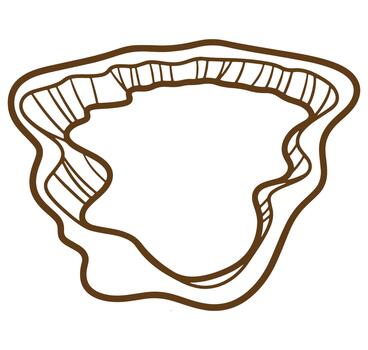 Abstract brown outline organic design of a decorative frame with flowing and textured lines vector