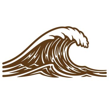 Illustration of a simple brown wave isolated on a clean white background design element vector