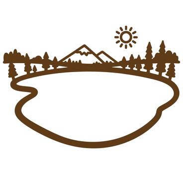 naturaleza inspirado etiqueta diseño presentando montañas arboles Dom y vacío espacio para texto vector