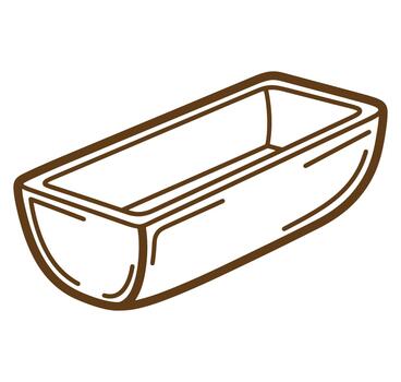 sencillo marrón contorno de un rectangular envase con redondeado rincones para horneando y comida almacenamiento vector