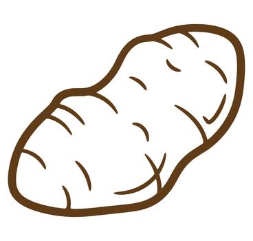 Simple outline illustration of a peanut isolated on a white background for design elements vector