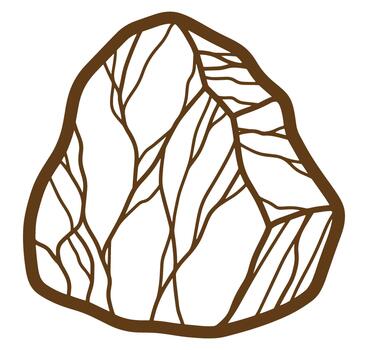 Abstract brown leaf veins pattern in outline style on a clean white background vector