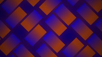 geométrico movimiento antecedentes con brillante naranja y azul degradado cuadrícula. resumen animación con 3d profundidad y suave transiciones digital presentaciones, Moda efectos visuales, futurista diseño proyectos video