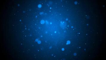 abstrakt mörk blå partikel bakgrund med bokeh lampor djup Plats glittrande effekt, elegant skinande textur för grafisk design och digital konst, magisk atmosfär 4k video