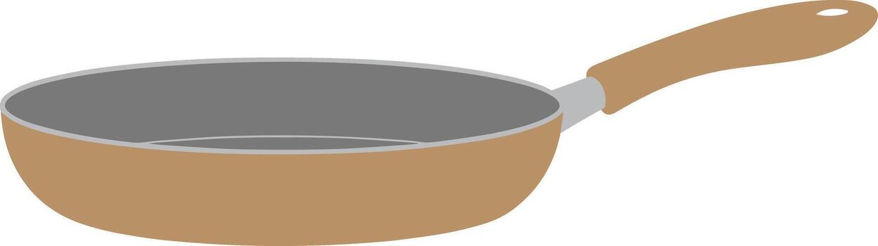 Simple illustration of an empty brown frying pan isolated on a white background. vector