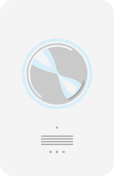 Sleek modern white smart home device with a glowing circular element. vector