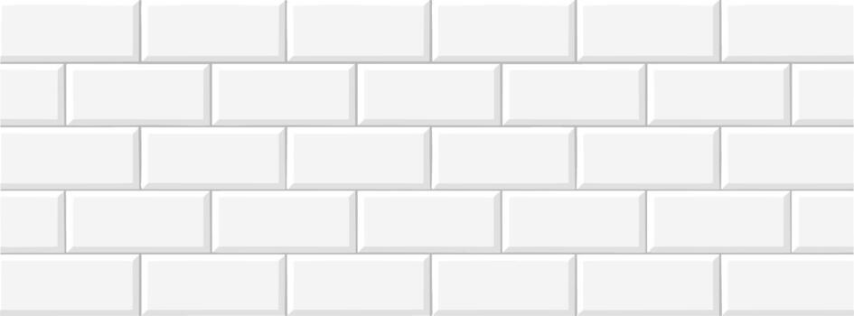Seamless white subway tile wall pattern for background and texture. vector