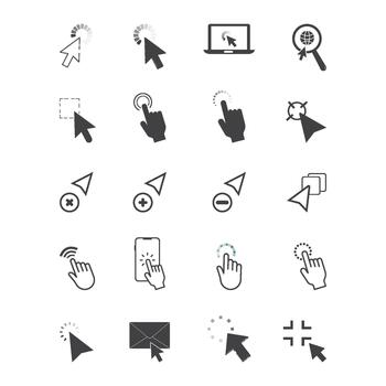 Multiple digital cursor icons vector