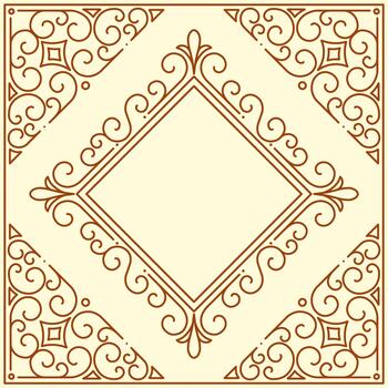 un florido cuadrado marco con un borde vector