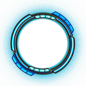 un' circolare telaio con bordo tagliente tecnologia, fantascienza stile, raggiante nel neon blu, ai tecnologia e energia circuito tavole. png