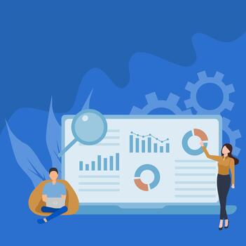 sitio web bandera con moderno datos analítica diseño vector