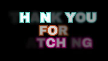 kreativ skiktad text grafisk med en vibrerande kromatisk avvikelse och lysande skugga effekt. modern abstrakt typografi för en digital presentation eller ett outro skärm video