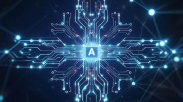 abstract ai neurale netwerk verbinding rooster in een digitaal futuristische netwerk video