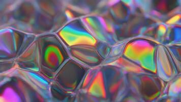 abstract regenboog gekleurde getextureerde oppervlakte met licht refracties en patronen video
