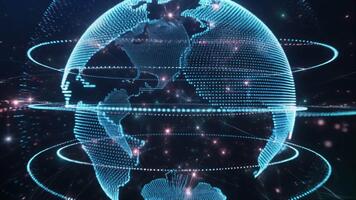 Digital Globe Network Connection Communication Futuristic Technology Animation video