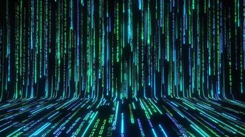 digital chuva efeito futurista matriz código corrente abstrato fundo animação video