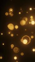 gyllene bokeh partiklar flytande abstrakt bakgrund sömlös slinga rörelse grafik festlig firande täcka över video